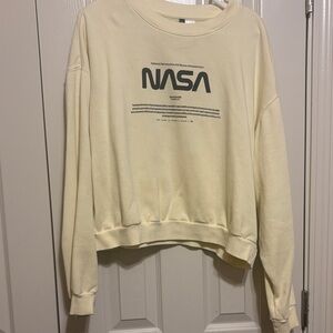 H&M light yellow NASA Women's Sweater